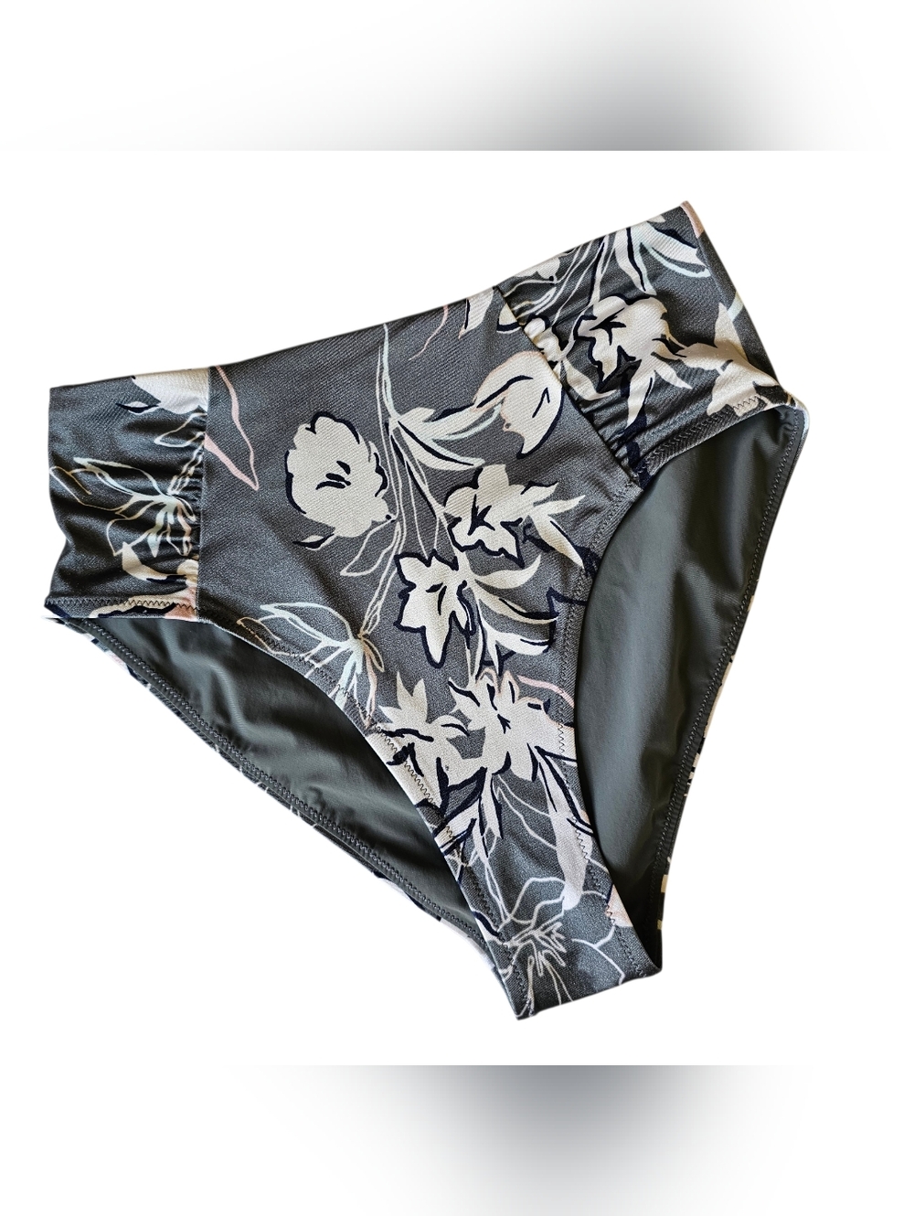 Athleta Aqualuxe High Rise Wildflower Bikini Bottoms XXS Cottagecore‎ Coastal